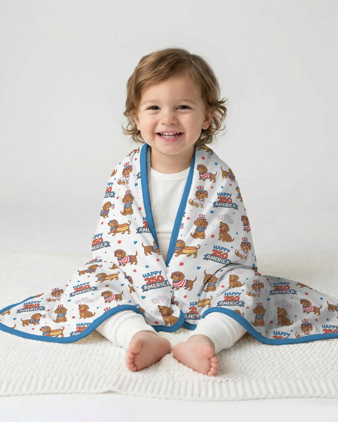 Red, White & Wiener Bamboo Blanket
