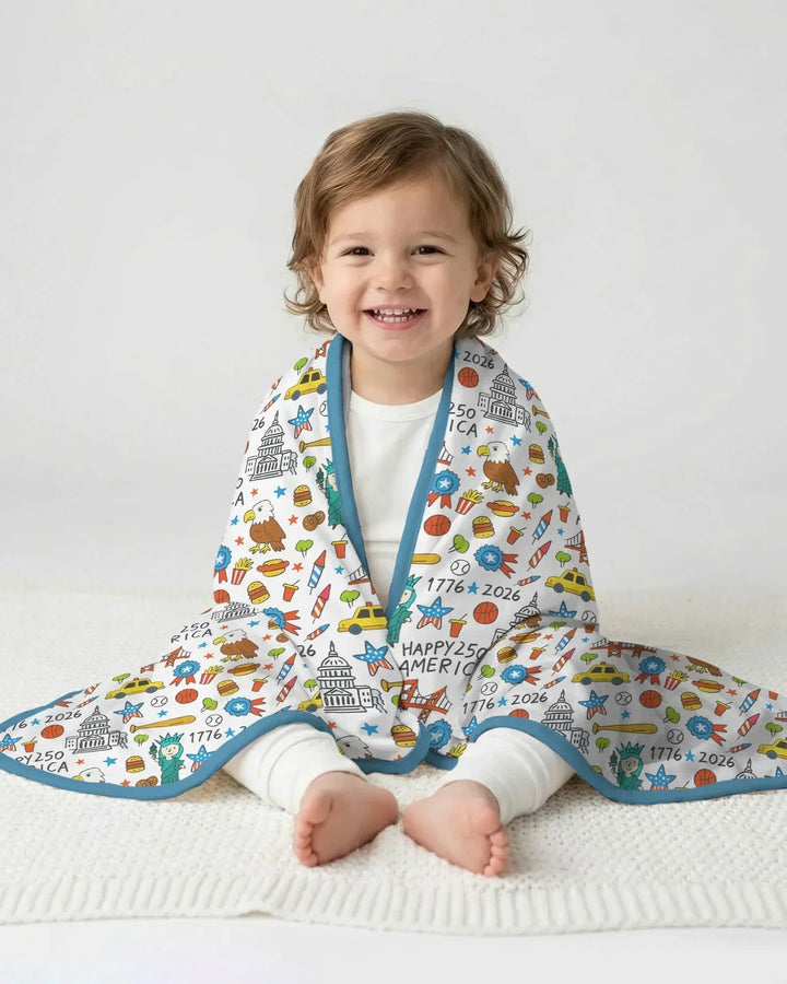 Happy 250 America 7626 Bamboo Blanket