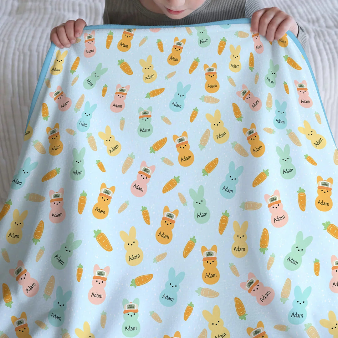 Custom Name Easter Bunny Blanket