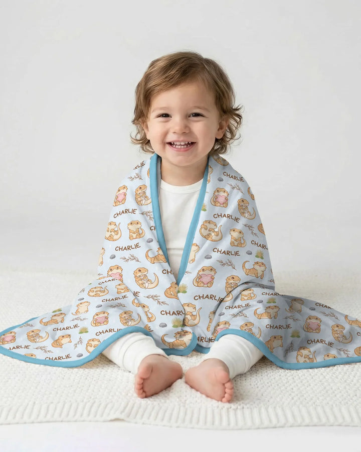 Custom Name Clueless Beardie Bamboo Blanket