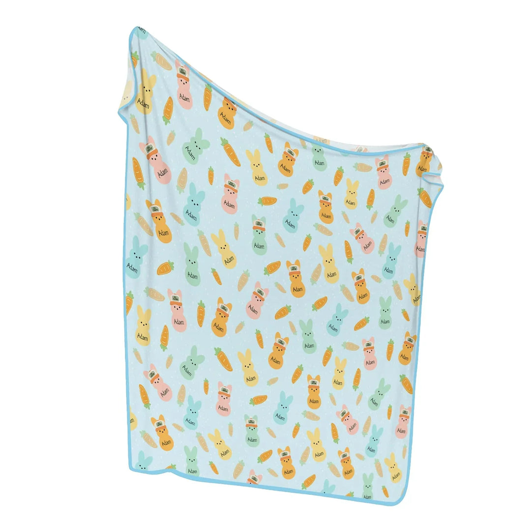 Custom Name Easter Bunny Blanket