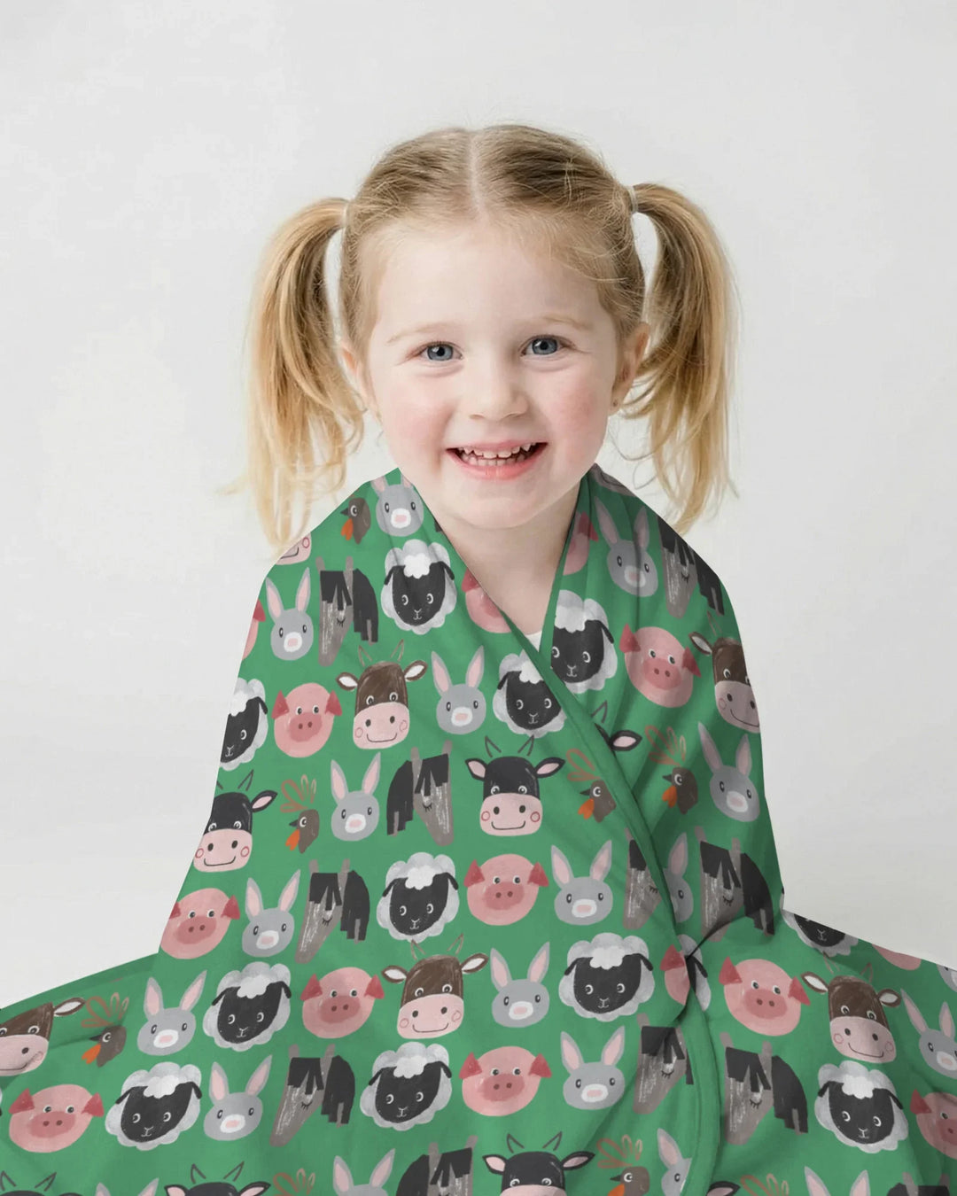 Farm Friends Family Matching Bamboo Blanket