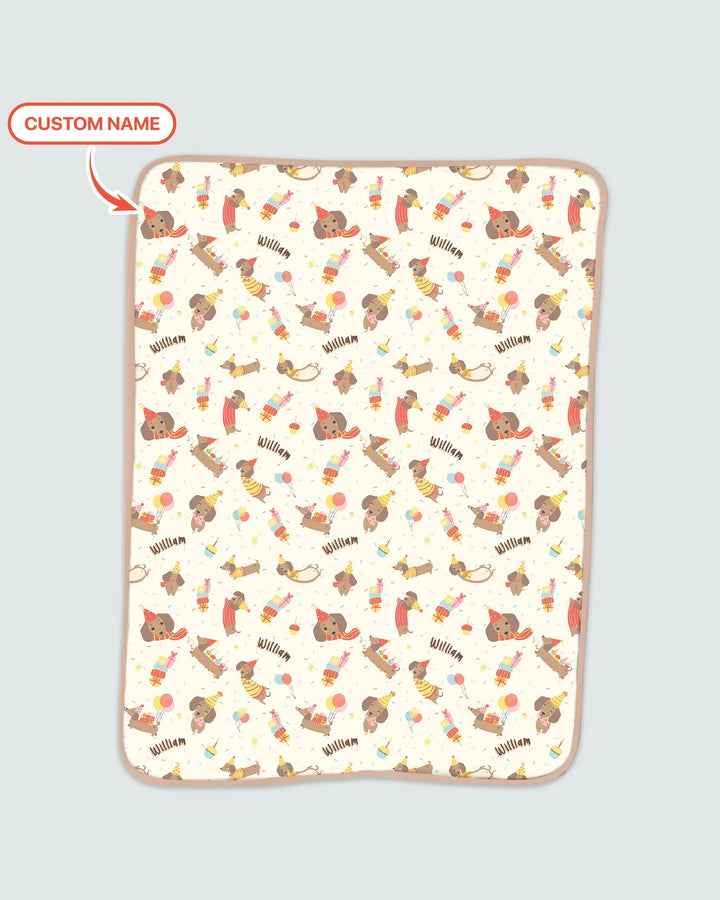 Dachshund Birthday Bamboo Blanket