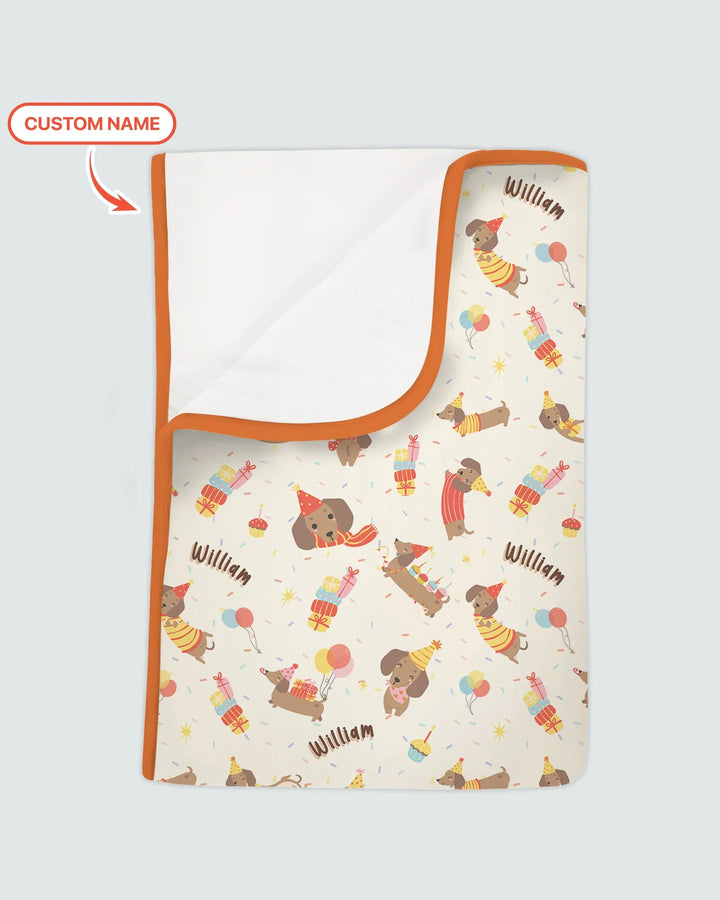 Dachshund Birthday Bamboo Blanket