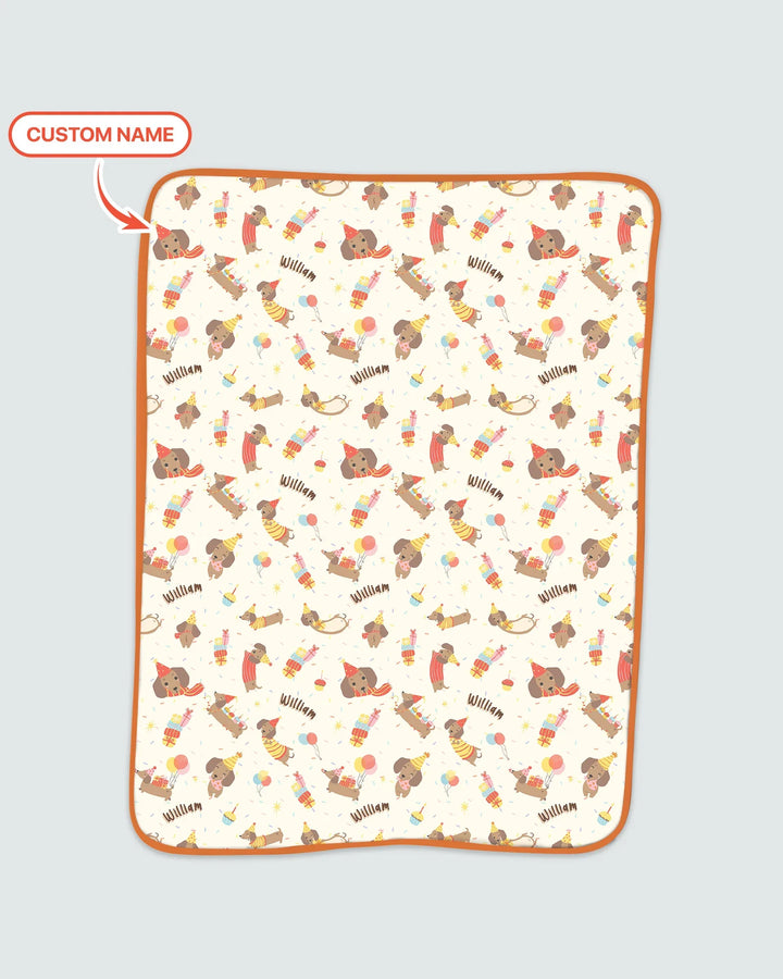 Dachshund Birthday Bamboo Blanket