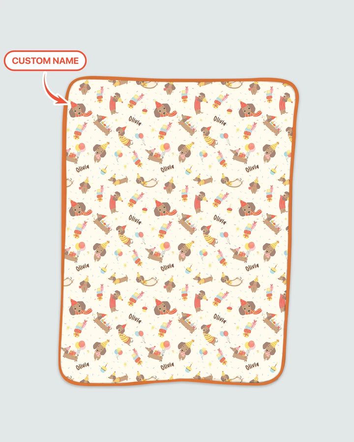 Dachshund Birthday Bamboo Blanket