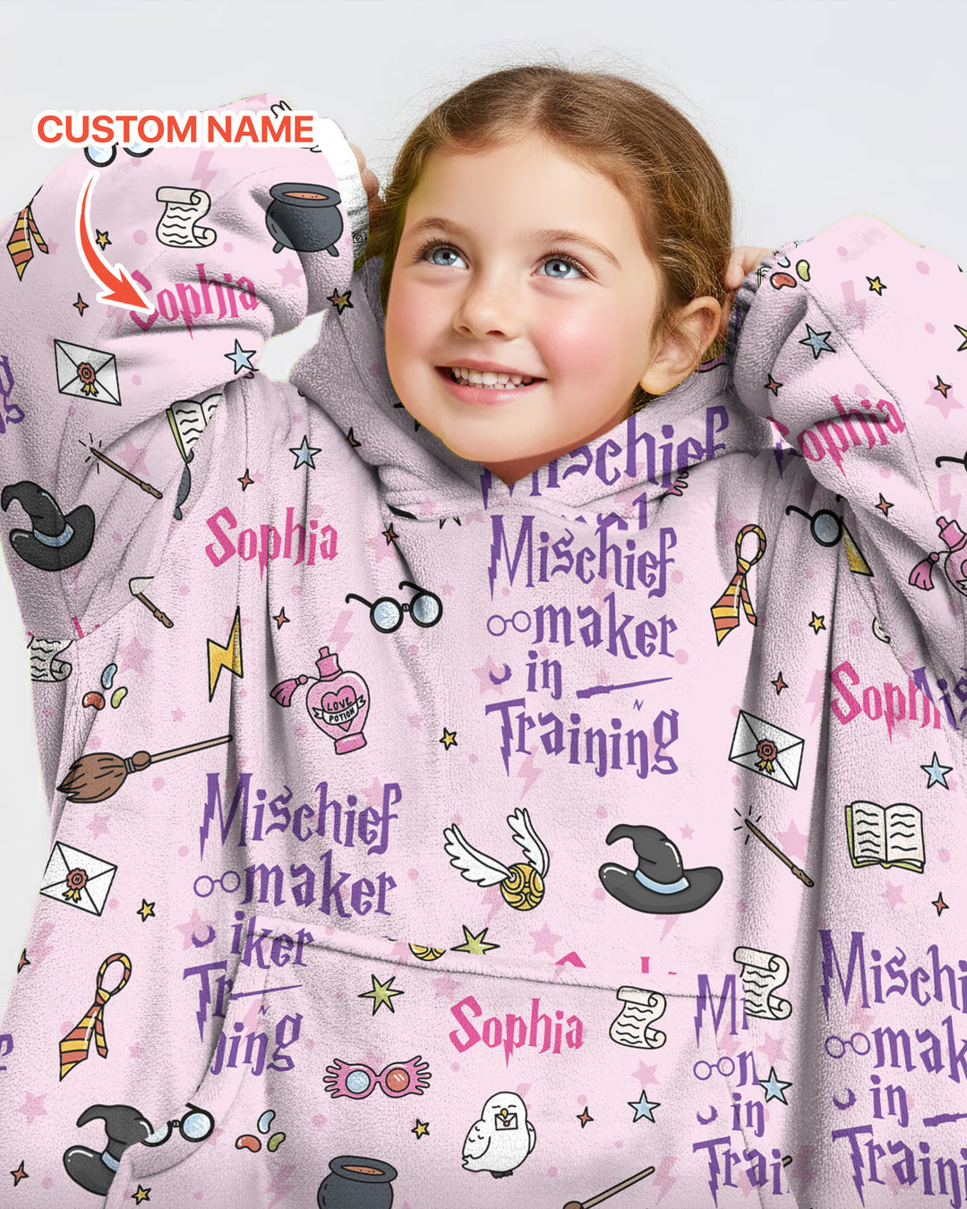 Custom Name Mischief Maker In Training Bamboo Blanket Hoodie