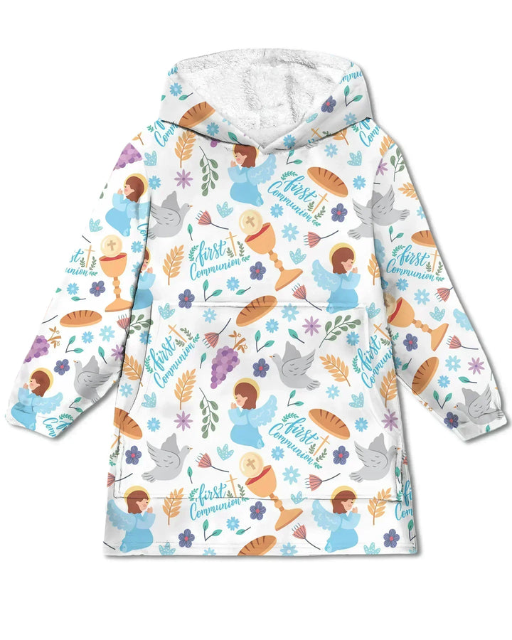 First Communion Wearable Blanket Hoodie