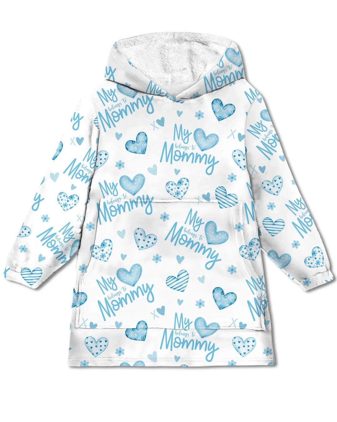 My Heart Belongs To Mommy Wearable Bamboo Blanket Hoodie