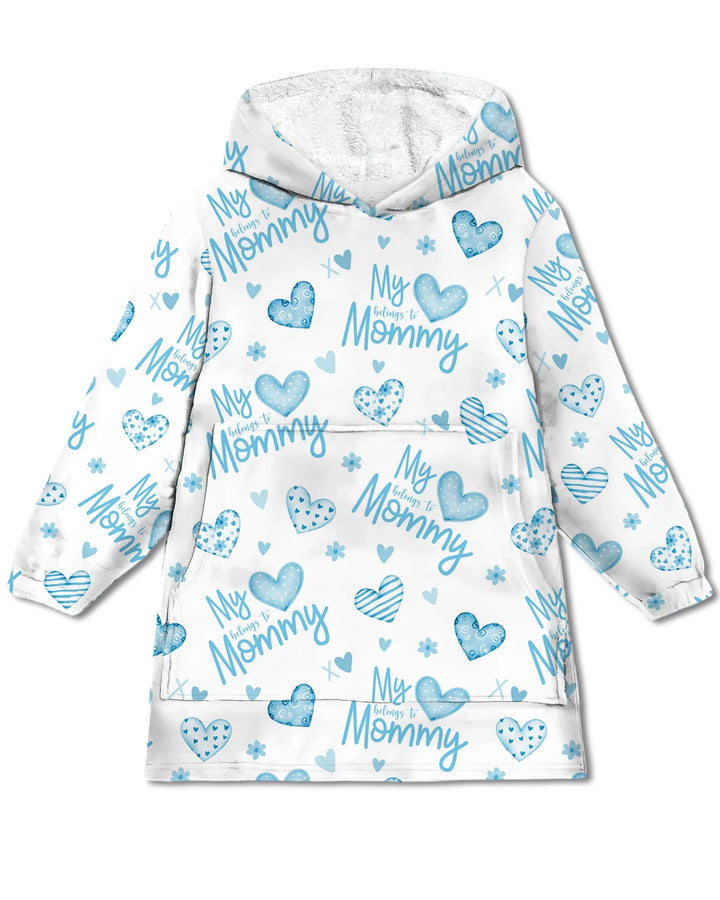 My Heart Belongs To Mommy Wearable Bamboo Blanket Hoodie