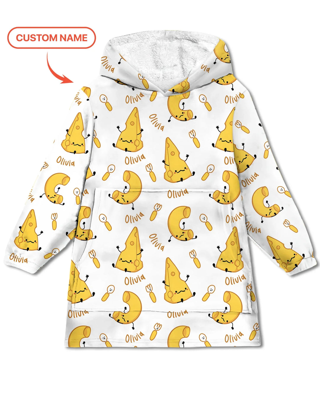 Custom Name Mac & Cheese Club Bamboo Blanket Hoodie