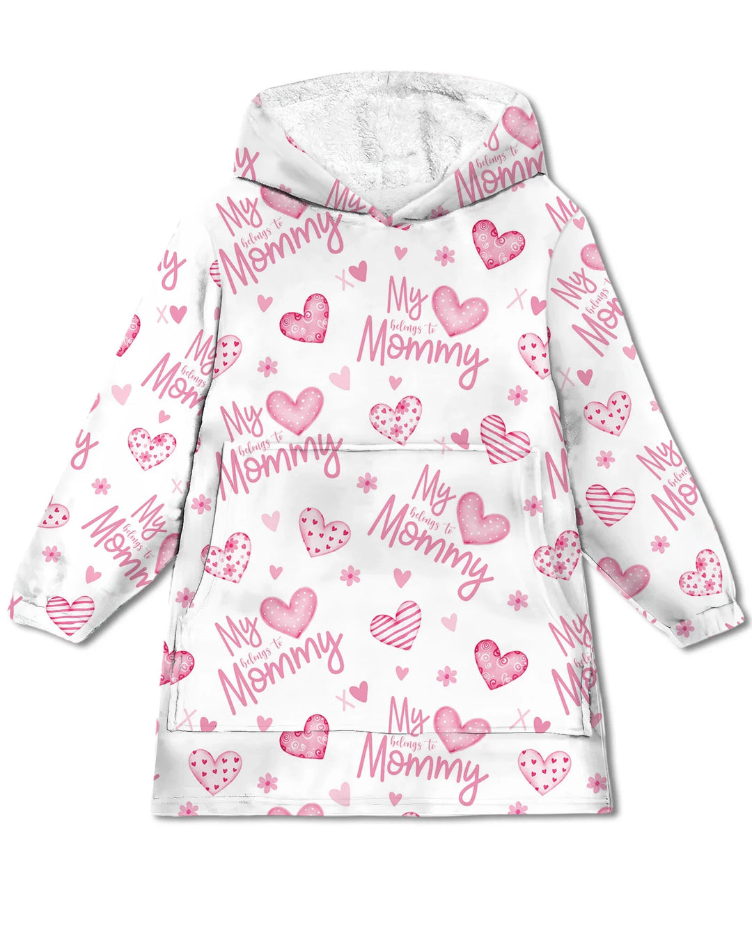 My Heart Belongs To Mommy Wearable Bamboo Blanket Hoodie