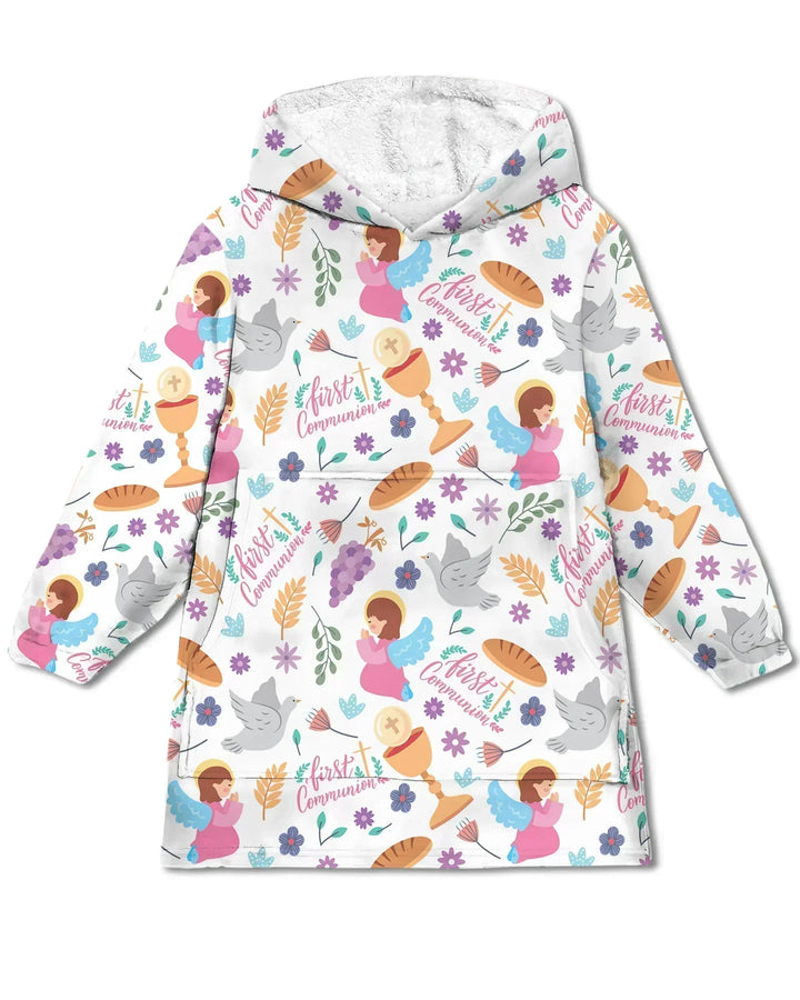 First Communion Wearable Blanket Hoodie