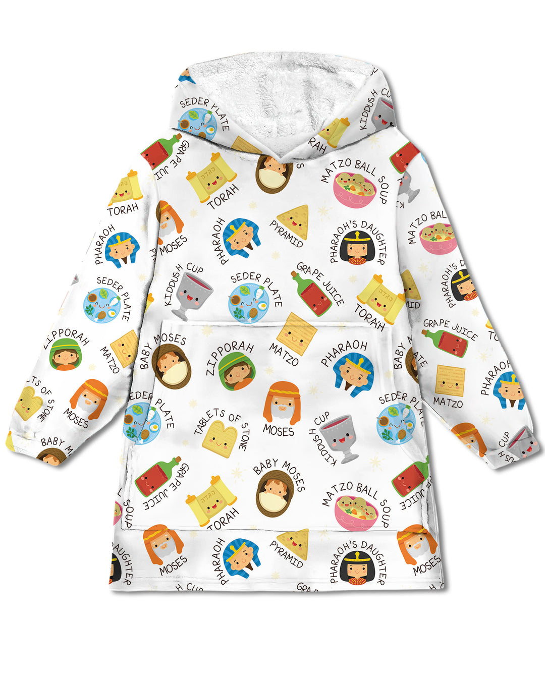 Cute Passover Characters Wearable Blanket Hoodie