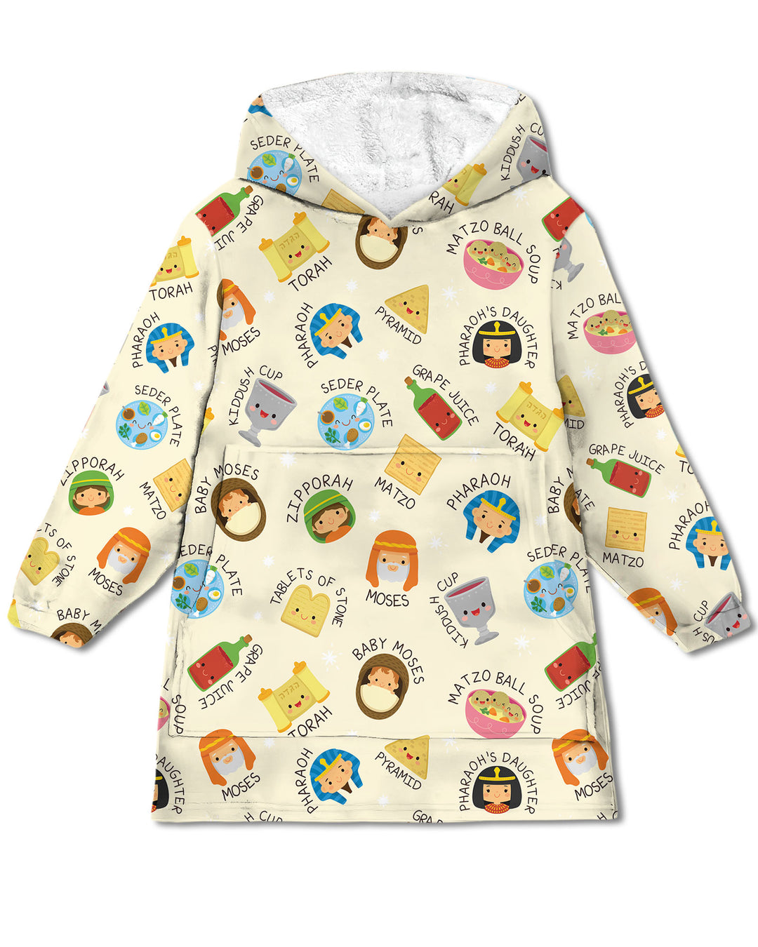 Cute Passover Characters Wearable Blanket Hoodie