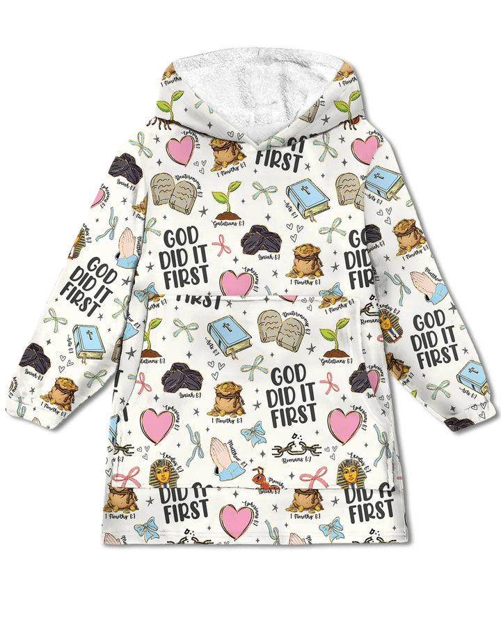 God Did It First Wearable Blanket Hoodie