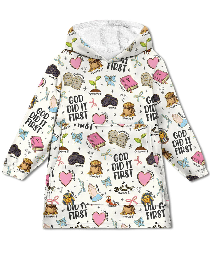 God Did It First Wearable Blanket Hoodie