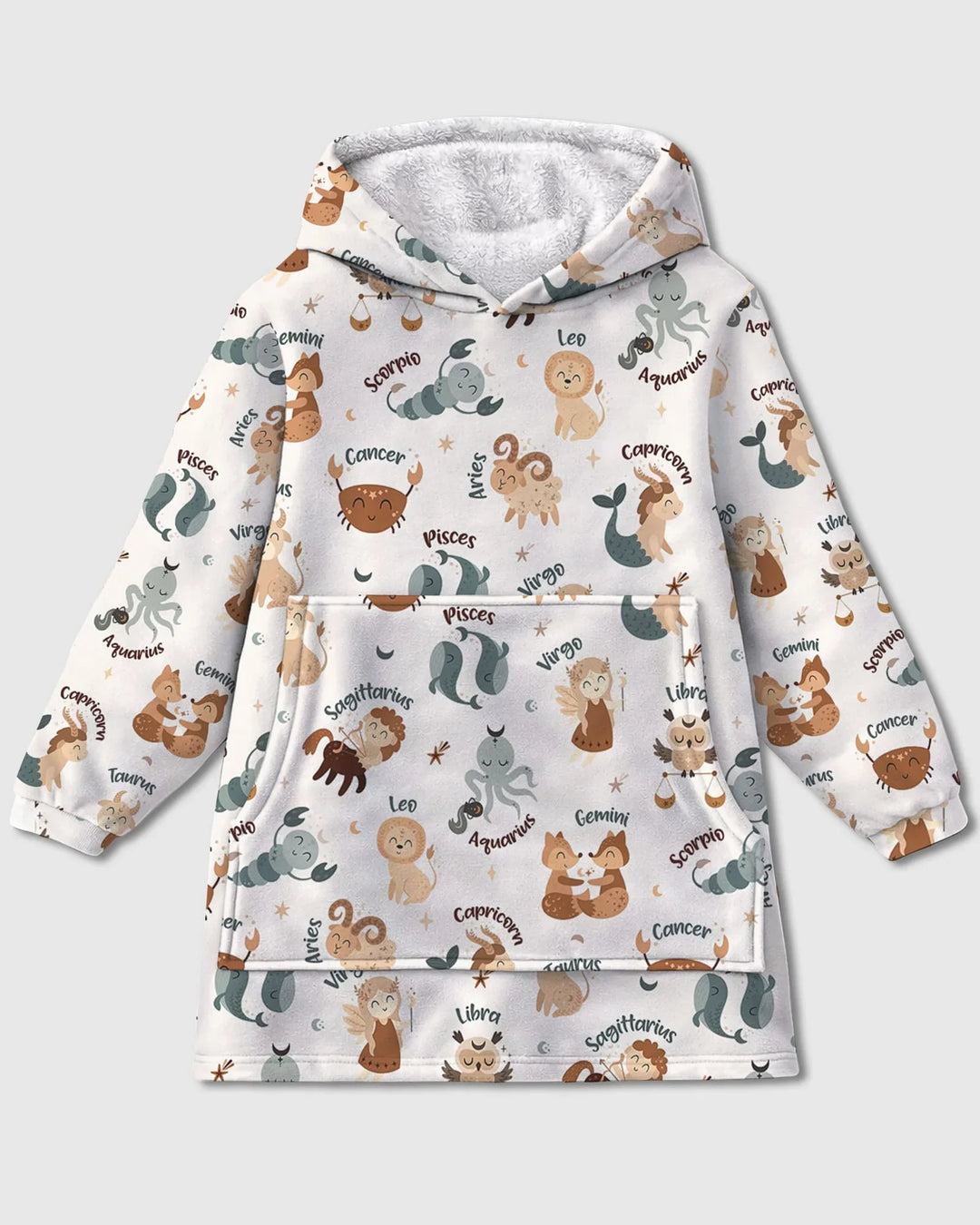 Cute Kids Horoscope Wearable Bamboo Blanket Hoodie