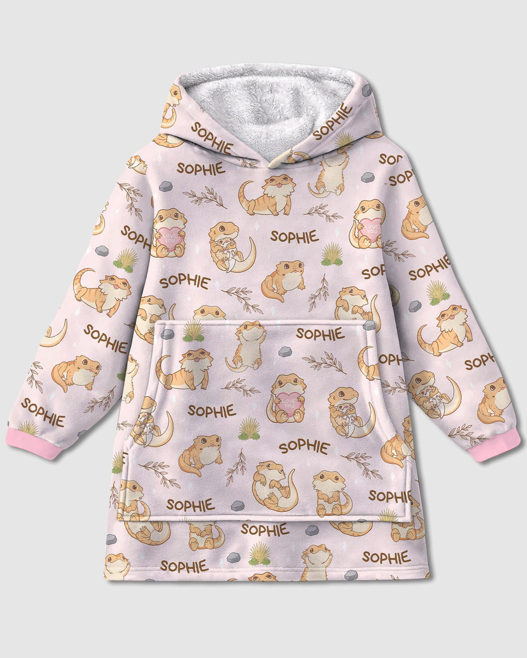 Custom Name Clueless Beardie Wearable Blanket Hoodie
