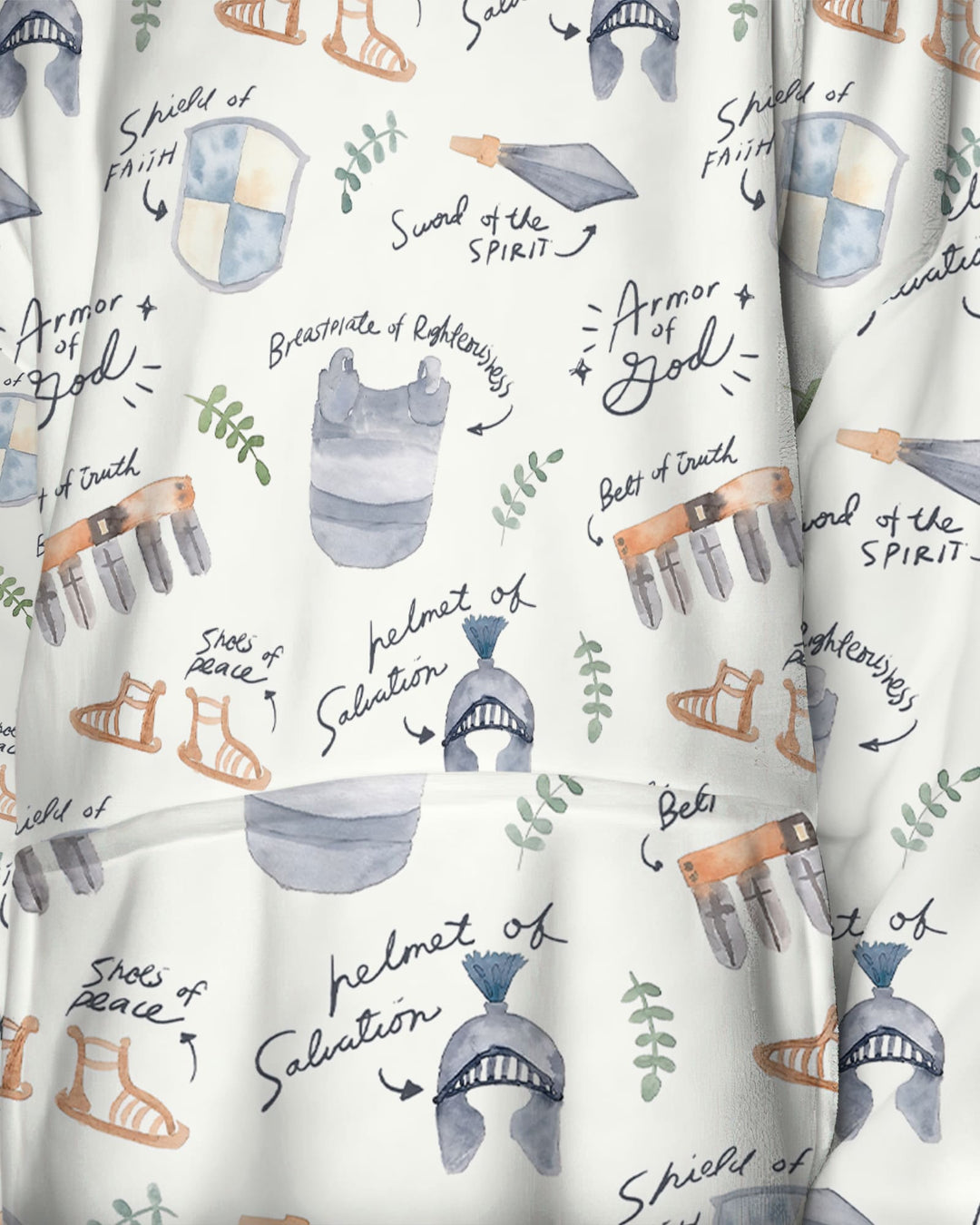 Ephesians 6:10-18 Armor of God Wearable Blanket Hoodie