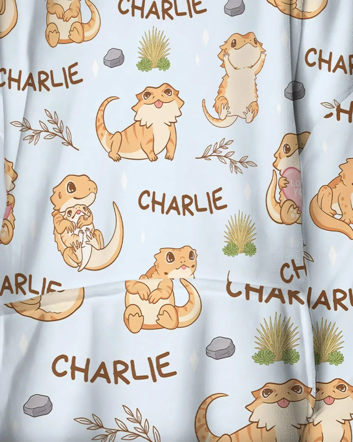 Custom Name Clueless Beardie Wearable Blanket Hoodie