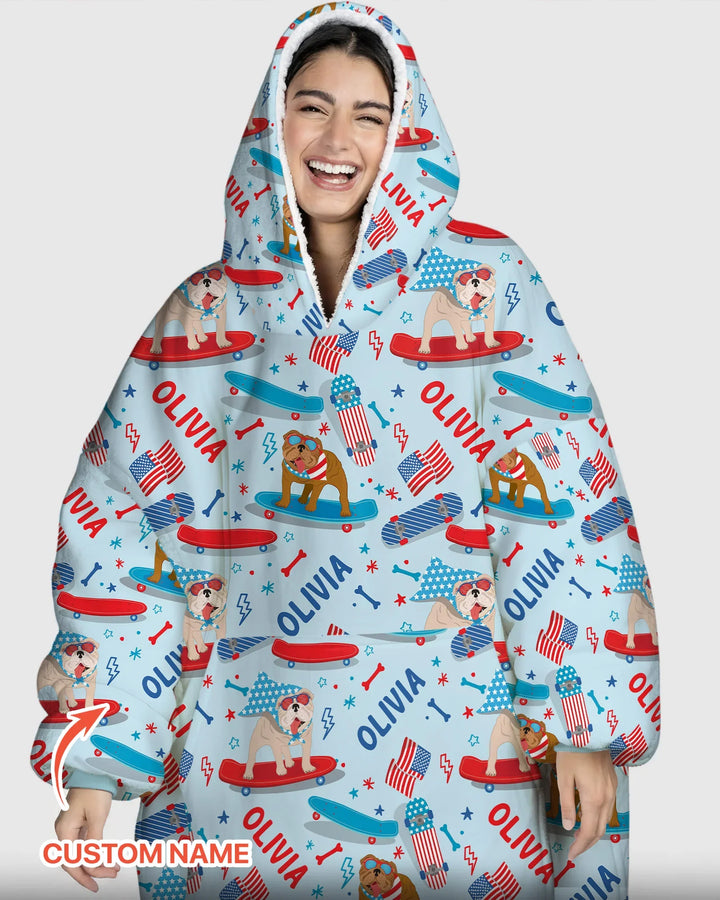 Joyful American Skates Custom Bamboo Blanket Hoodie