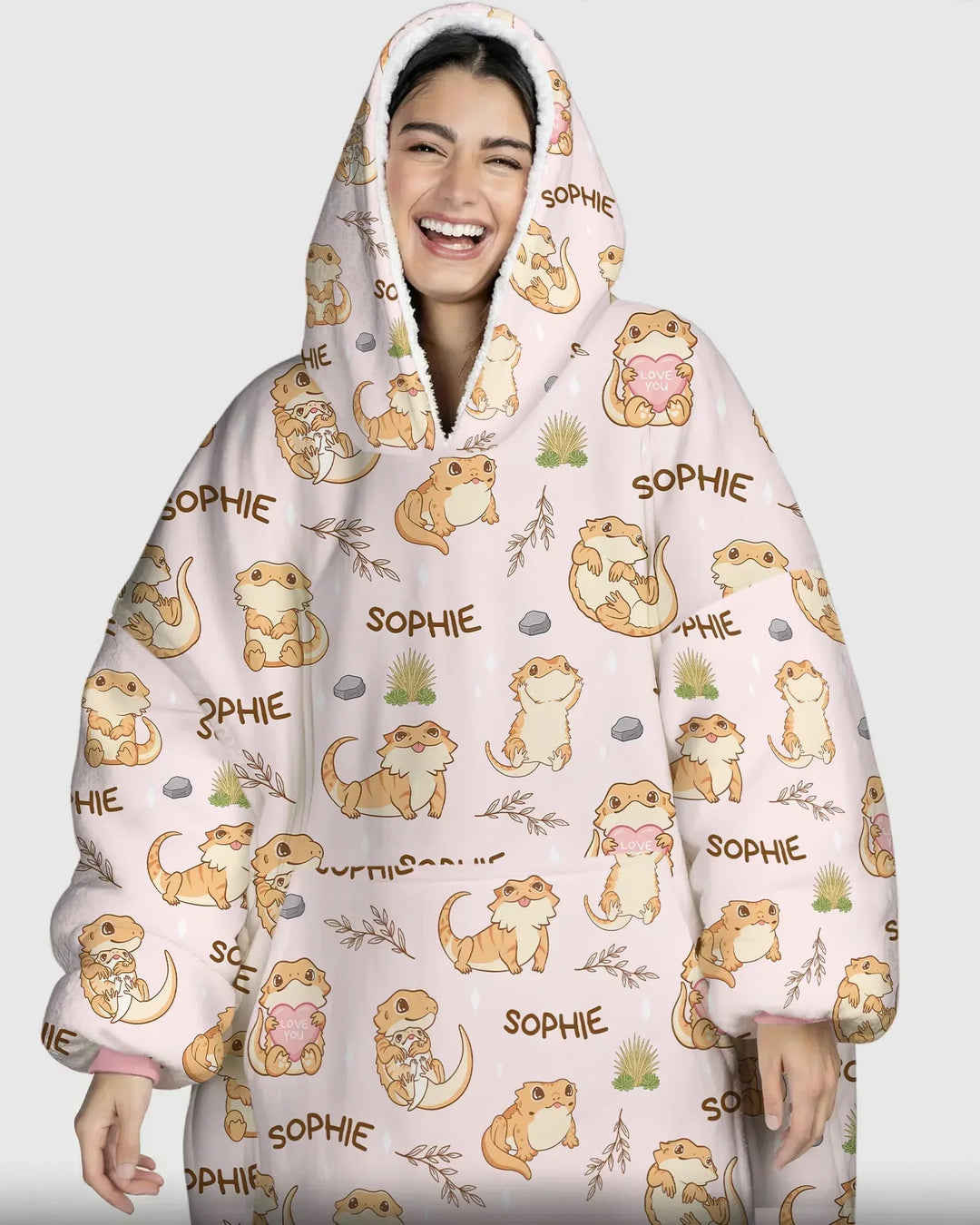 Custom Name Clueless Beardie Wearable Blanket Hoodie