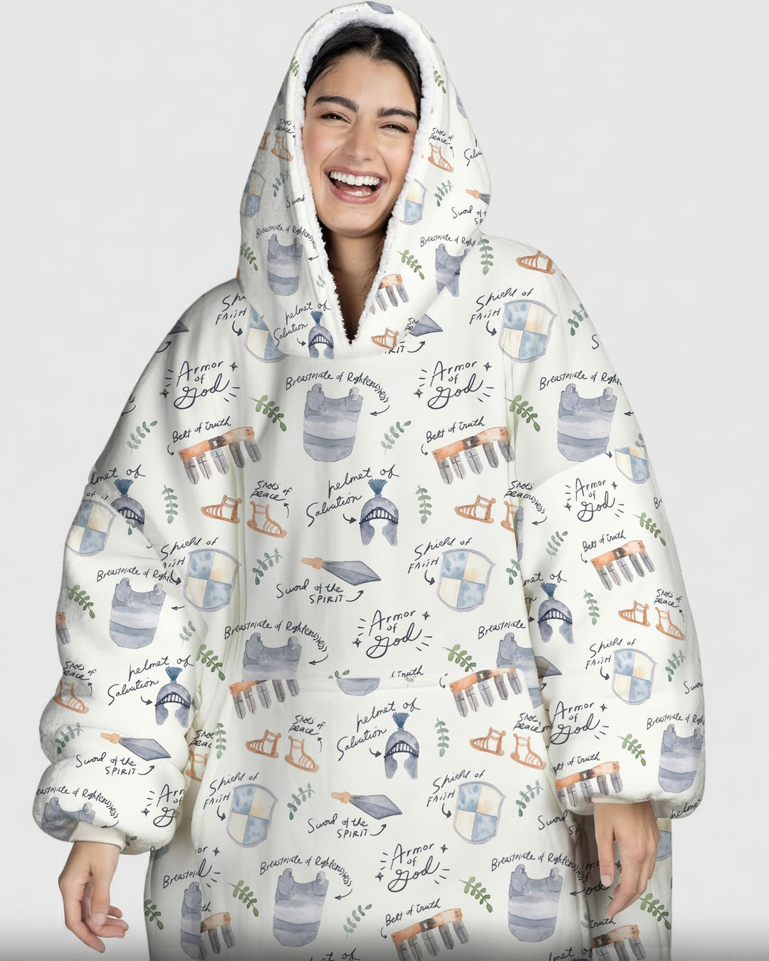 Ephesians 6:10-18 Armor of God Wearable Blanket Hoodie