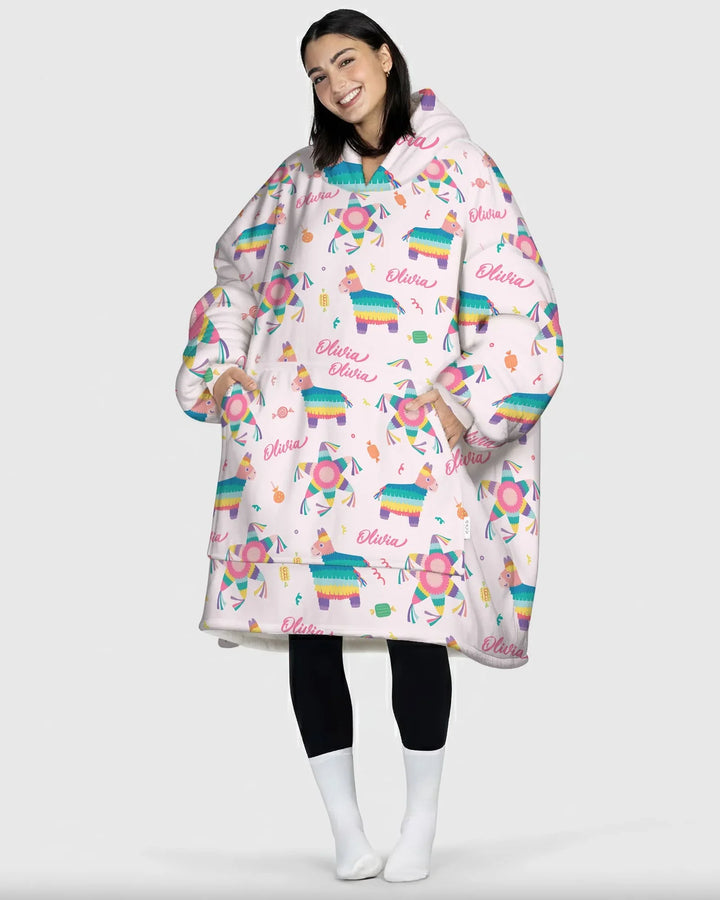 Personalisierte Name Piñata zerschlagen Bambus-Deckenhoodie