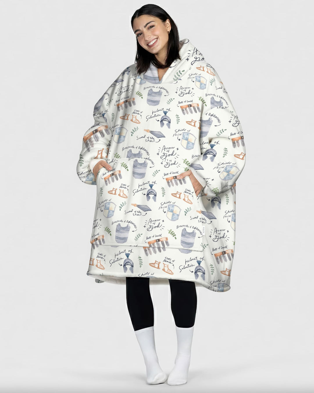 Ephesians 6:10-18 Armor of God Wearable Blanket Hoodie