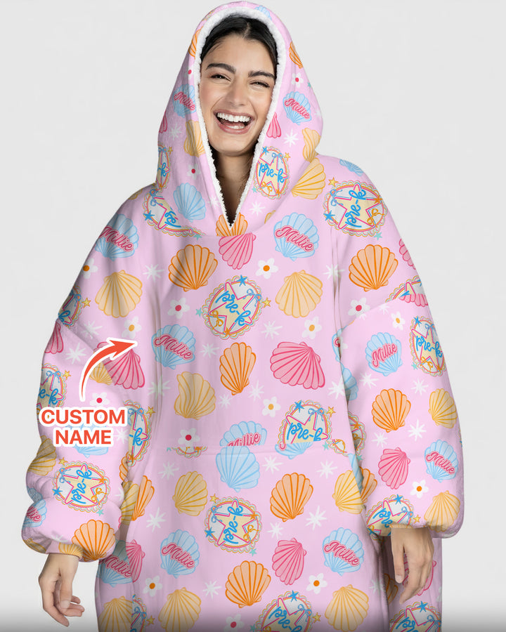 Mermaid Back To School Bamboo Blanket Hoodie