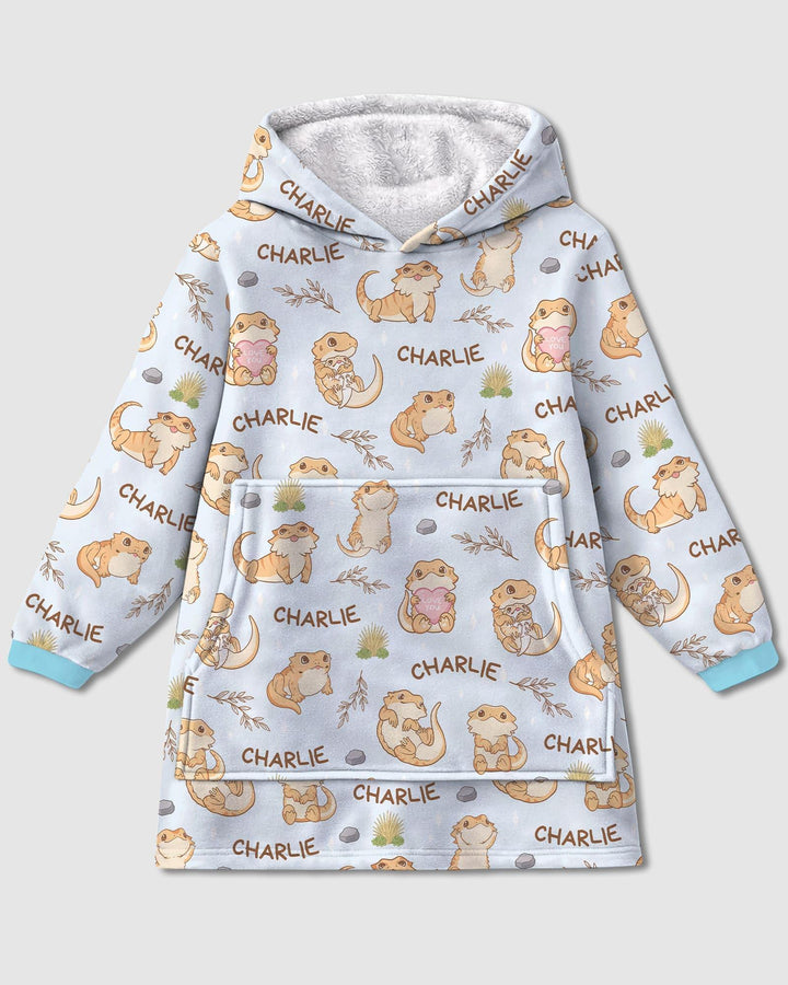 Custom Name Clueless Beardie Wearable Blanket Hoodie