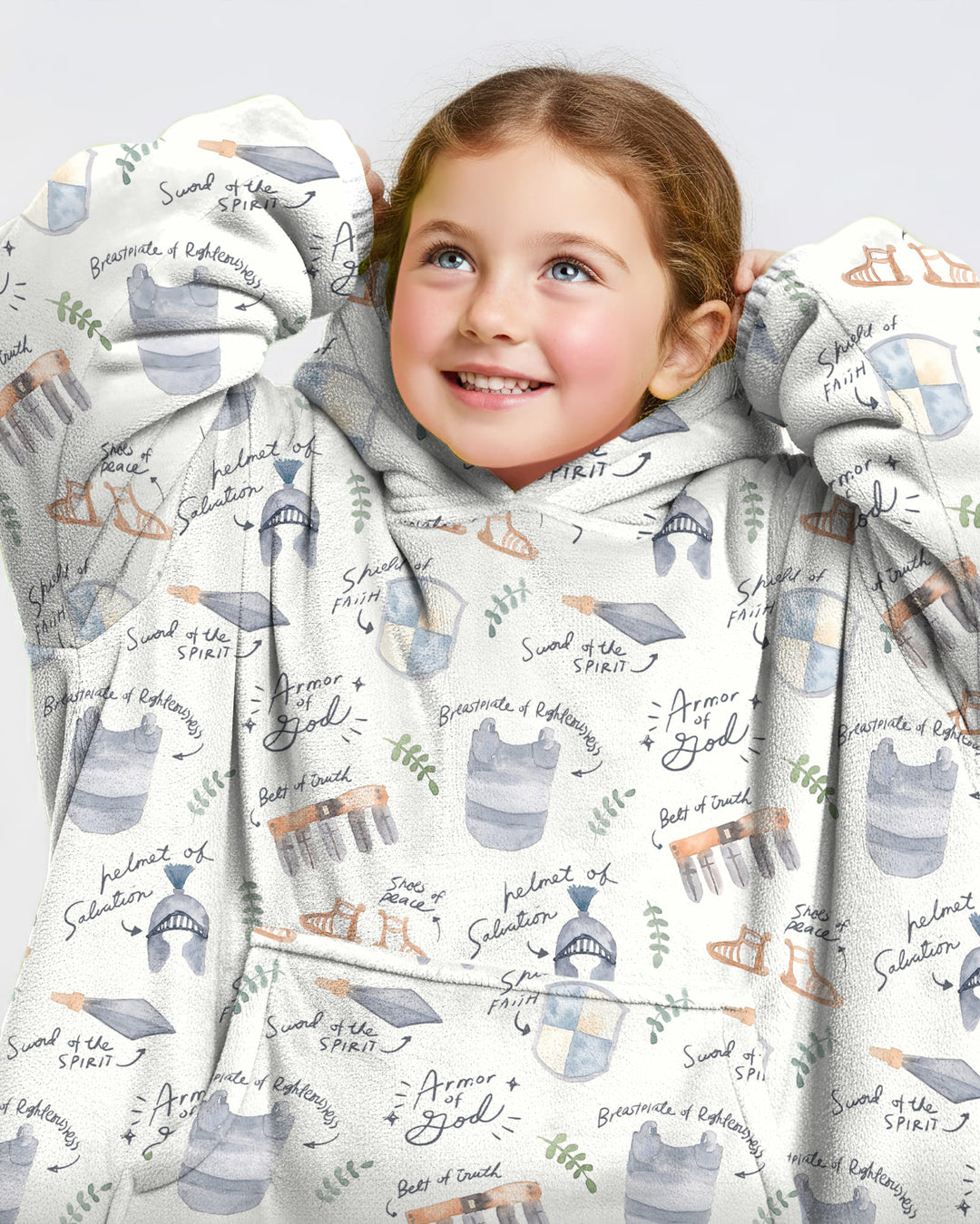 Ephesians 6:10-18 Armor of God Wearable Blanket Hoodie