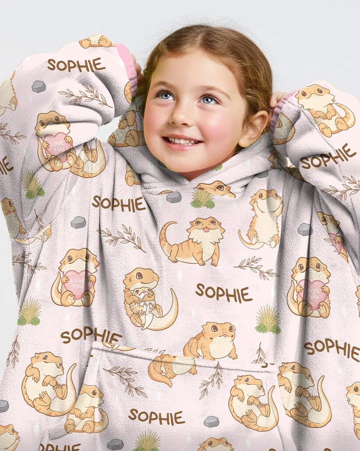 Custom Name Clueless Beardie Wearable Blanket Hoodie