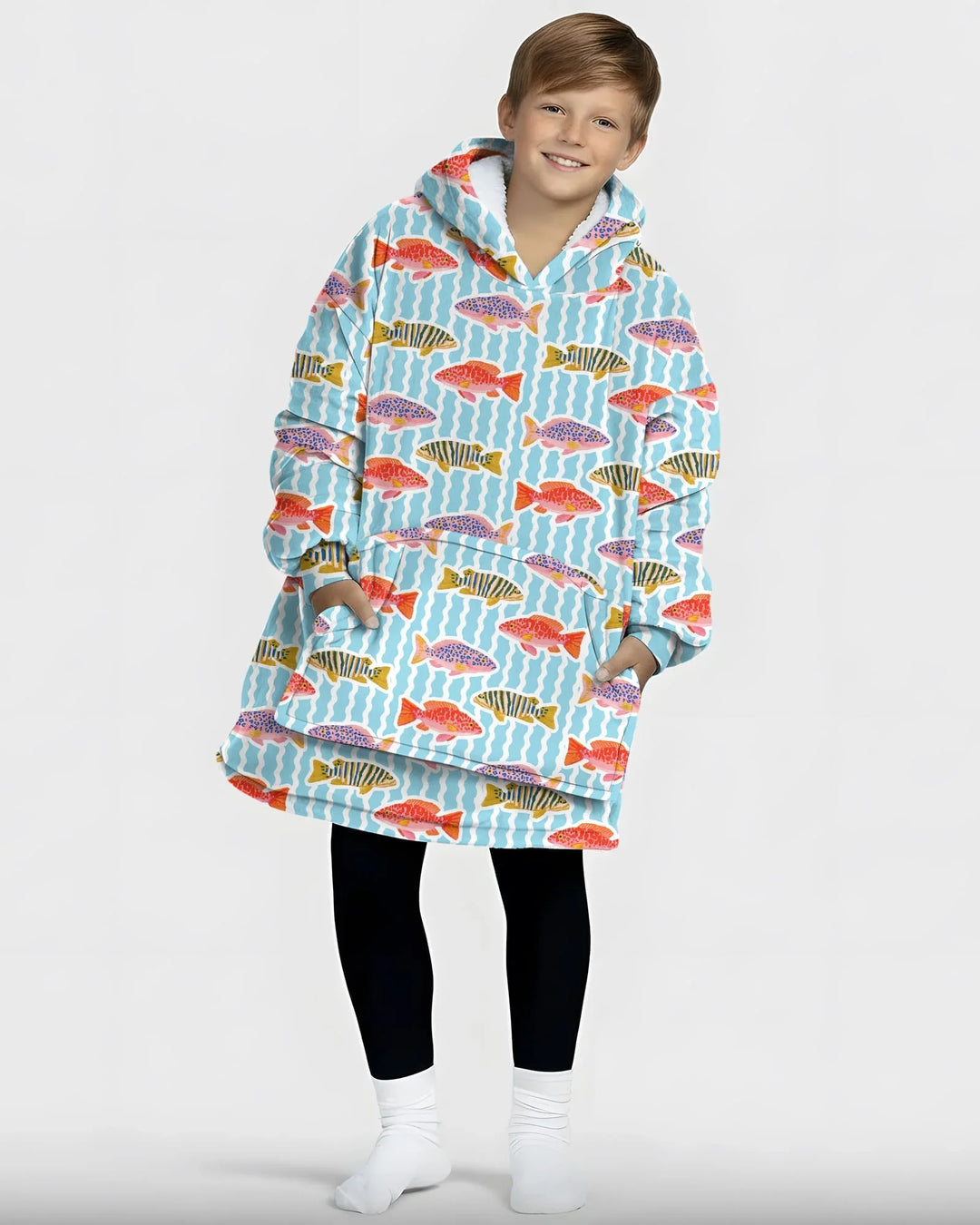 Preppy Fish Crew Wearable Bamboo Blanket Hoodie