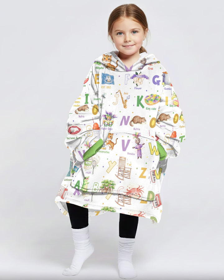 Alphabet of Lousiana Wearable Blanket Hoodie