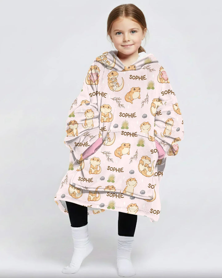 Custom Name Clueless Beardie Wearable Blanket Hoodie