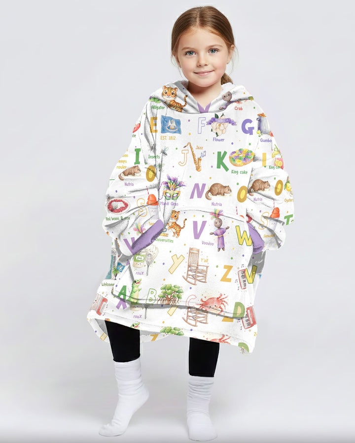 Alphabet of Lousiana Wearable Blanket Hoodie