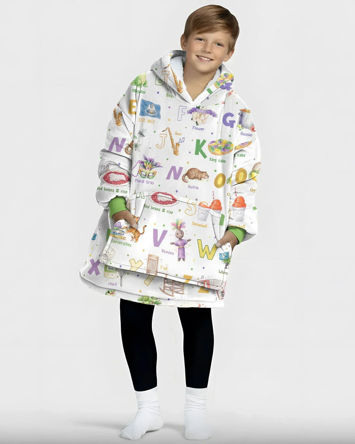 Alphabet of Lousiana Wearable Blanket Hoodie