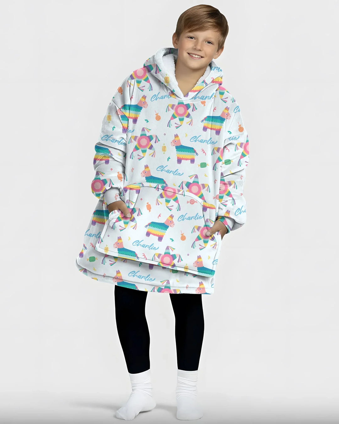 Personalisierte Name Piñata zerschlagen Bambus-Deckenhoodie
