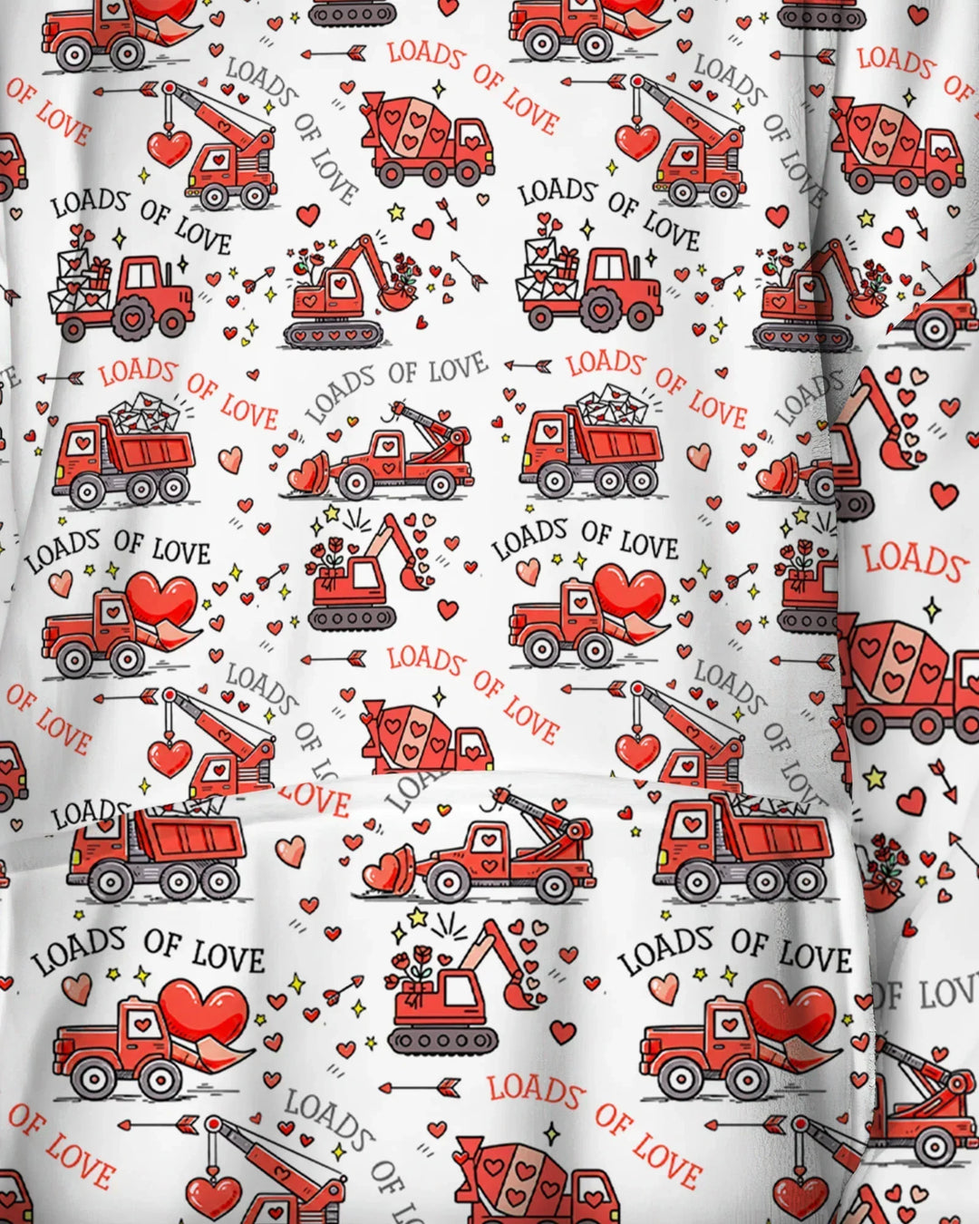Construction Trucks Loads of Love Wearable Blanket Hoodie
