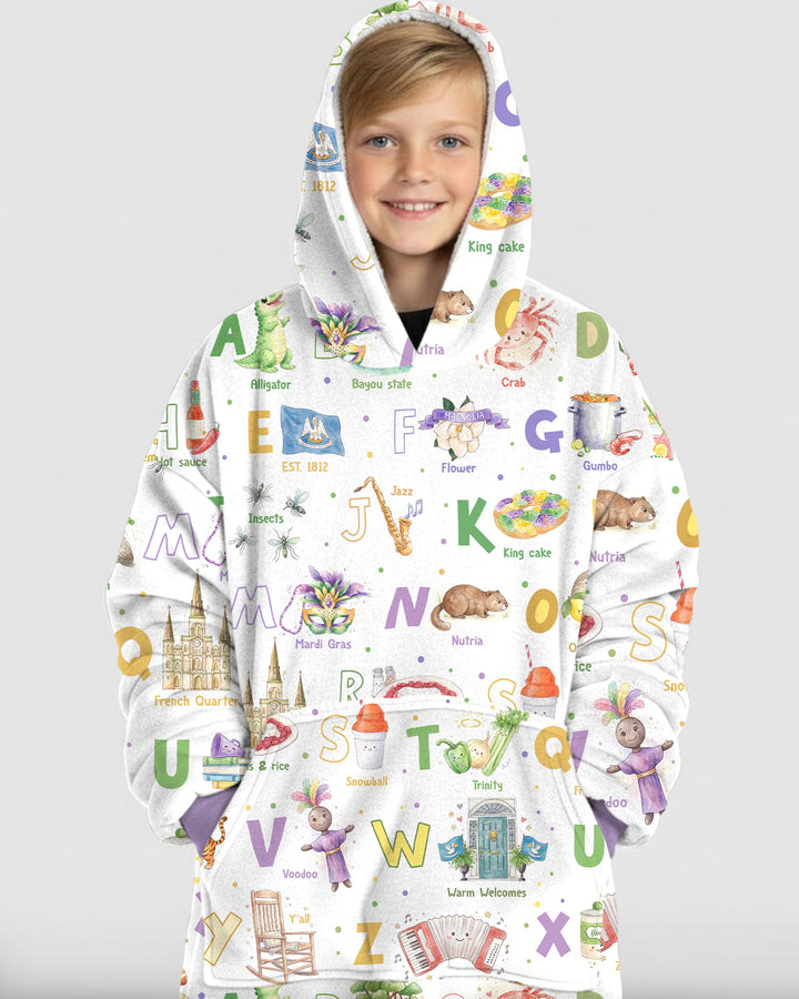 Alphabet of Lousiana Wearable Blanket Hoodie