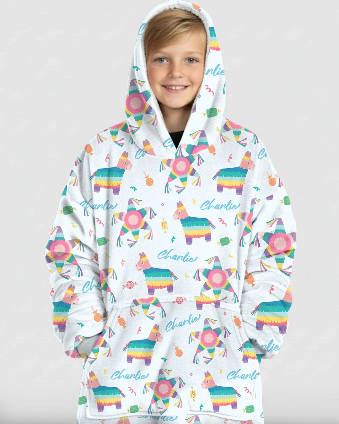 Personalisierte Name Piñata zerschlagen Bambus-Deckenhoodie