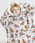 Red, White & Wiener Tragbarer Bambusdecken-Hoodie
