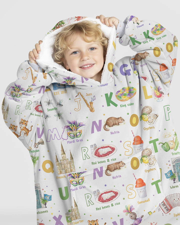 Alphabet of Lousiana Wearable Blanket Hoodie