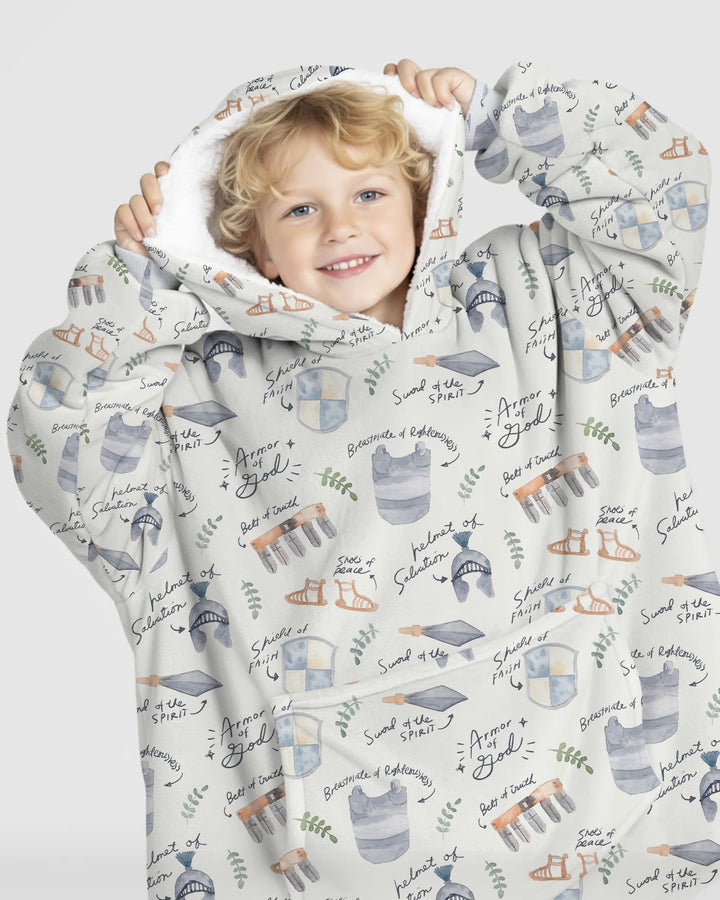 Ephesians 6:10-18 Armor of God Wearable Blanket Hoodie