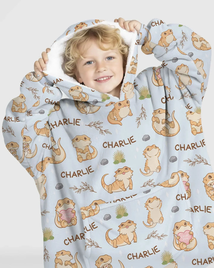 Custom Name Clueless Beardie Wearable Blanket Hoodie