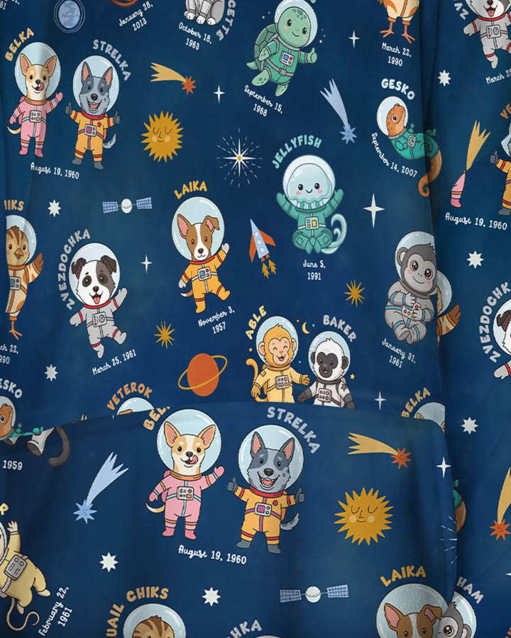 Animal Astronauts Bamboo Blanket Hoodie