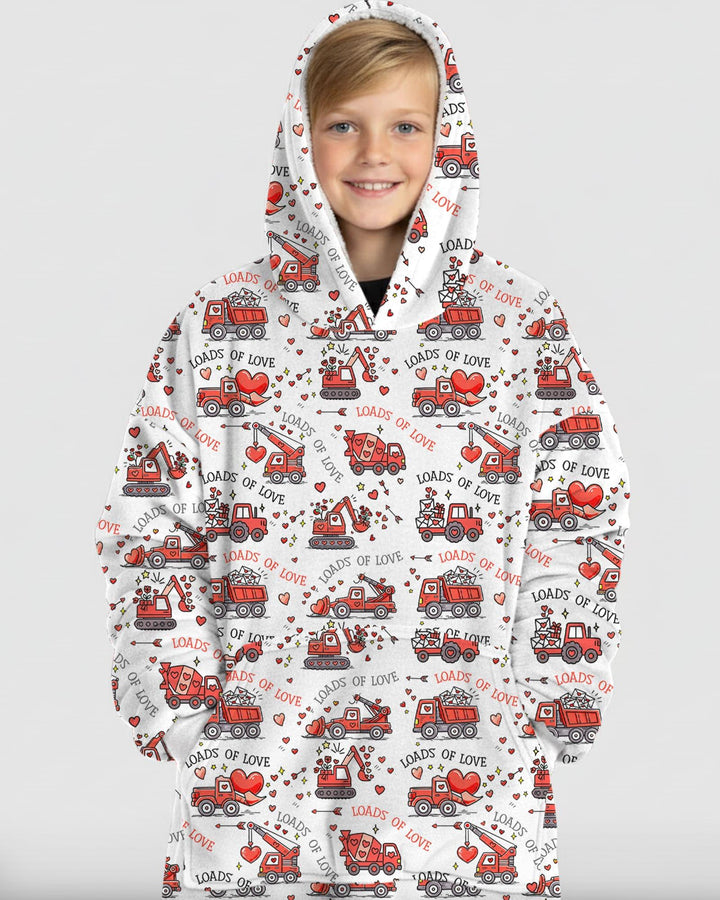 Construction Trucks Loads of Love Wearable Blanket Hoodie