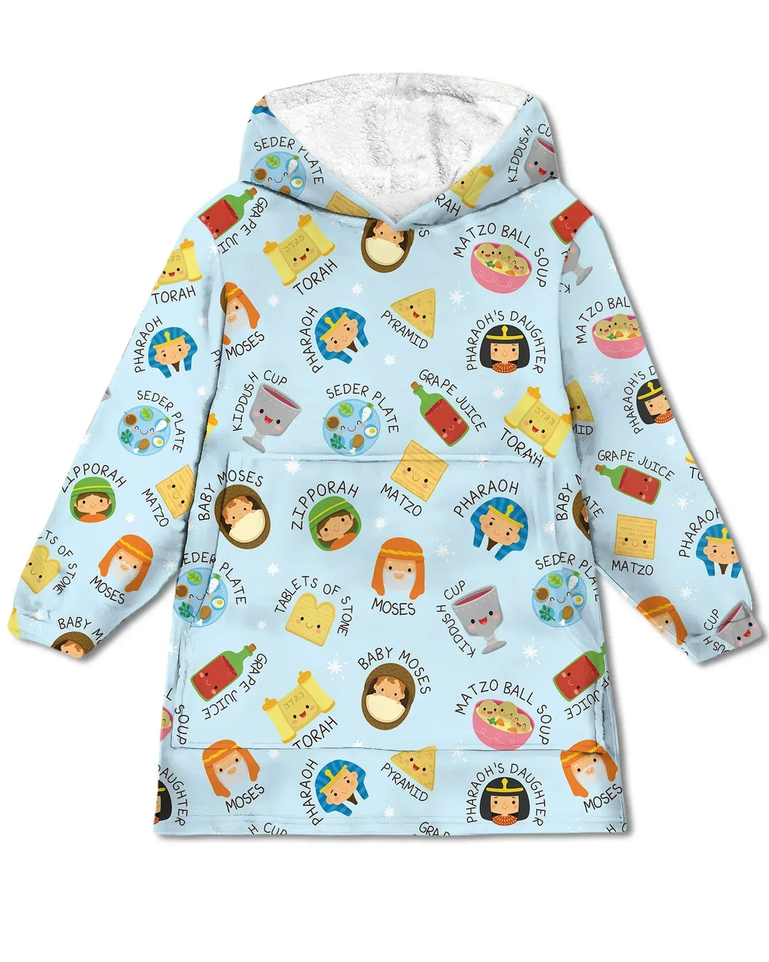 Cute Passover Characters Wearable Blanket Hoodie